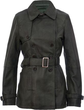 Infinity Leather Womens Mid Length Leather Trench Coat -Oakham