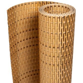 vidaXL Toldo Para Balc&oacute;n Rat&aacute;n Sint&eacute;tico Marr&oacute;n Claro 400x100 Cm Vidaxl