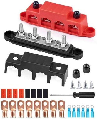 OEM Bloque De Distribuci&oacute;n De Barra Colectora De 12v-48v Cc 250a Con 4 Tornillos M8, Barras De Distribuci&oacute;n De Energ&iacute;a De 5/16, Bloque De Conexi&oacute;n De Bate