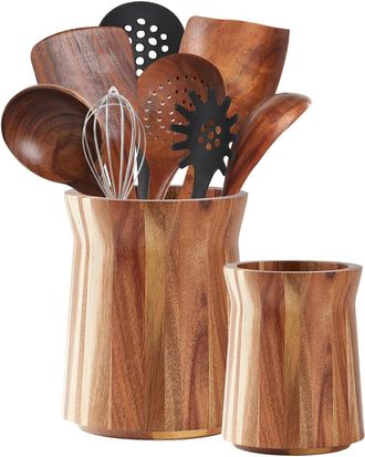 OEM Soporte De Madera Para Cubiertos, Caja De Almacenamiento De Utensilios De Cocina De Madera