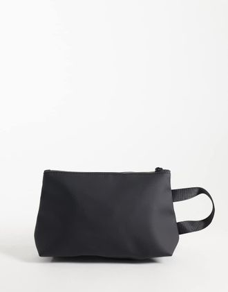 Rains 16250 beauty-case con zip impermeabile nero