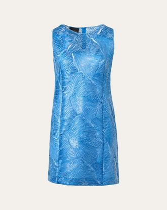 Akris Lacquered Sea Faille Sleeveless Shift Mini Dress