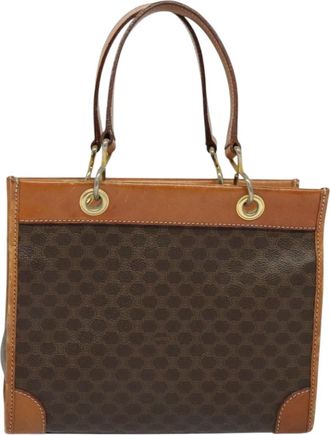 Celine Macadam Brown Canvas Handbag (Pre-Owned)