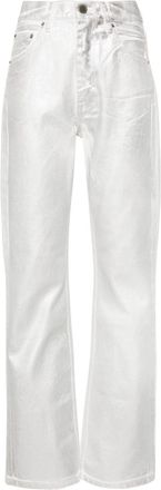 Rotate metallic straight-leg jeans - women - Organic Cotton - 27 - Silver