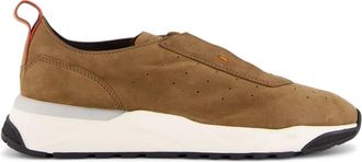 Santoni leather sneakers - Brown