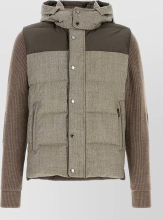 Moorer bensa wool hooded quilted down jacket