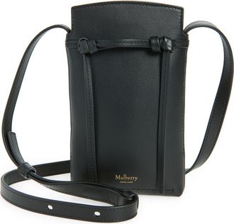 Mulberry Clovelly Leather Phone Pouch in Black at Nordstrom