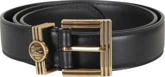 Etro Coin Logo Riem - Dames - Riemen - Zwart - 85 CM - Leer - Accessoires