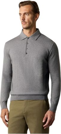 Brooks Brothers Cotton-Cashmere Polo - Heren - Ronde hals truien - Grijs - S - Katoen - Truien & Vesten