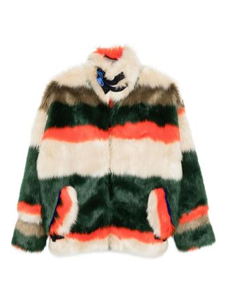 Quetsche striped faux-fur jacket - women - Polyester - 36 - Neutrals