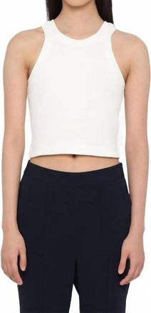 Closed Cropped Racer Tank In Ivory