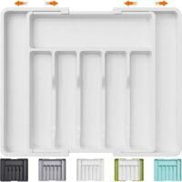 OEM Bandeja Para Cubiertos, Bandeja Extensible Para Cajones, Organizador De Cajones Ajustable Para Cocina, Almacenamiento Compacto De Pl&aacute;stico Para Cuchar