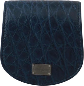 Dolce & Gabbana Holder Pocket Wallet - Heren - Portefeuilles - Blauw - ONE Size - Leer - Accessoires