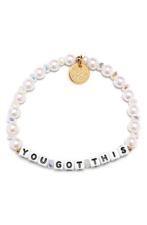 Little Words Project You Got This Beaded Stretch Bracelet in White at Nordstrom, Size Small