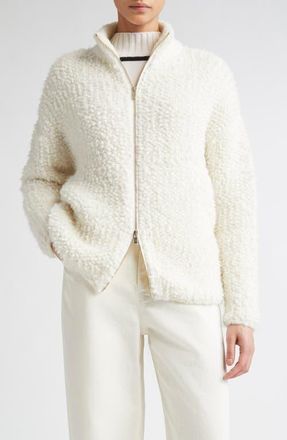 Max Mara Oggetti Fleece Jacket in White at Nordstrom, Size X-Large