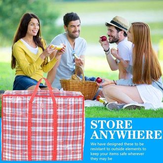 No Brand Bolsas Reutilizables Con Cremallera Para Ropa, Bolsa De Almacenamiento Grande E Impermeable Con Asas Para Edredones Y Ropa Sucia, 3 Estampados (68 X 5