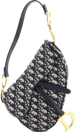 Dior Saddle Handbag Oblique canvas medium schoudertas - Blauw