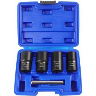 OEM Extracteur De Vis - Jeu De 4 Douilles Torsad&eacute;es En Acier Chrome Molybd&egrave;ne - Pour &Eacute;crous Et Boulons Corrod&eacute;s - 17 19 21 22 Mm - 1 Pi&egrave;ce