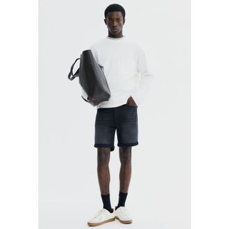 H&M Slim Denim Shorts in Denim Black at Nordstrom, Size 31