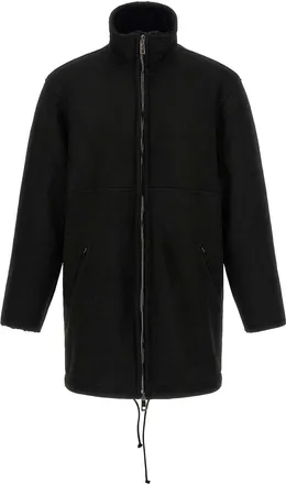 Giorgio Brato Black Shearling Caban Coat