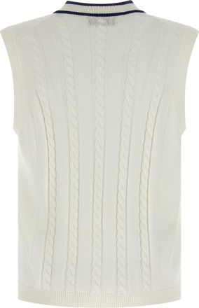 Brunello Cucinelli Mens White Cotton Sleeveles Sweater Clothing