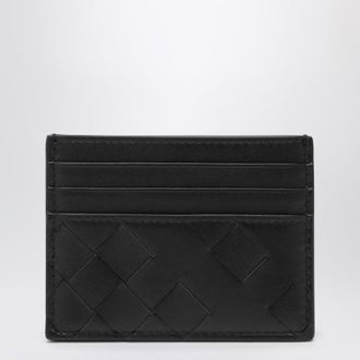 Bottega Veneta Black card holder in Intrecciato