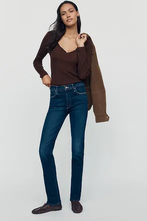Anthropologie MOTHER The Rascal Skimp Mid-Rise Straight-Leg Jeans