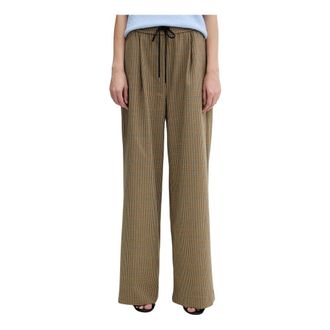 Gestuz Broeken, Dames, Groen, M, Polyester, Wide Broeken