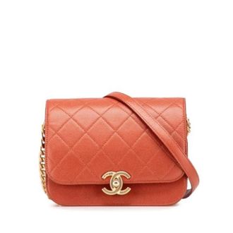 Chanel Pre-owned Quilted Crossbody Bag - Dames - Pre-owned - Rood - Maat: ONE Size Zijde