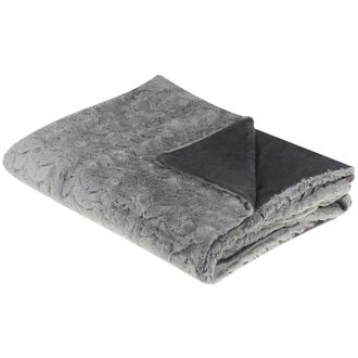 Beliani Beliani - Manta De Poli&eacute;ster Gris Claro 150 X 200 Cm Colcha Pelo Suave Accesorio Saraswati