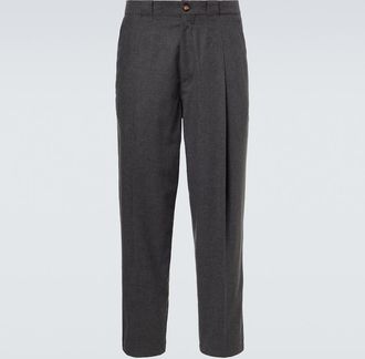 Brunello Cucinelli Wool, cotton and silk tapered pants