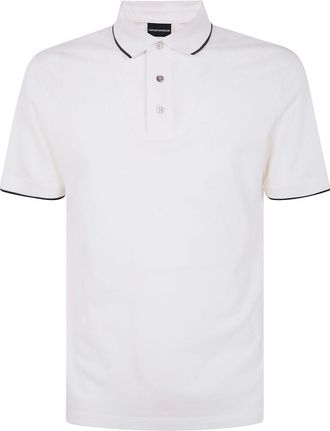 Emporio Armani Polo in cotone con ricamo - Bianco