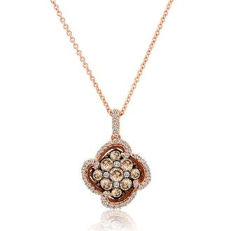 Le Vian Ladies Chocolate Diamonds Fashion Pendant in 14k Strawberry Gold