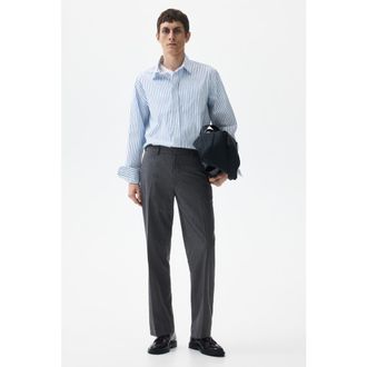 H&M Regular Fit Tailored Trousers in Gray at Nordstrom, Size 42