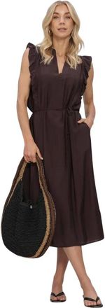 Co'Couture Dames, Jurken, Bruin, Maat: L Viscose