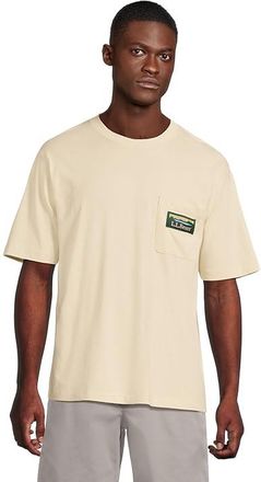 L.L.Bean Katahdin Logo T-Shirts Short Sleeve Mens T Shirt Natural : 3XL, Cotton