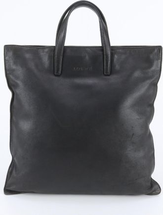 Loewe Black Leather Shoulder Bag Tote Bag (Pre-Owned)