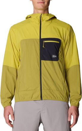 Mountain Hardwear Wind Veil Hooded Jacket in Bright Fatigue/Lucky Chard at Nordstrom, Size Xx-Large