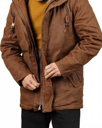 Bridge & Burn Sitka Parka Jacket In Hickory Waxed Canvas