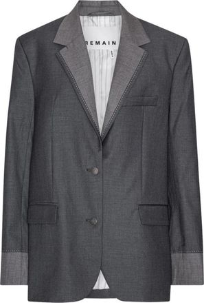 Remain Kleur Geblokkeerde Blazer - Dames - Blazers - Grijs - XS - Wol - Jassen