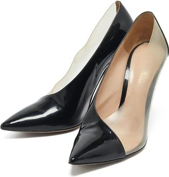 Gianvito Rossi Pumps a punta in pelle verniciata 115mm - Nero