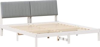 vidaXL Bed Frame Light Grey 180 x 200 cm Solid Pine Wood vidaXL