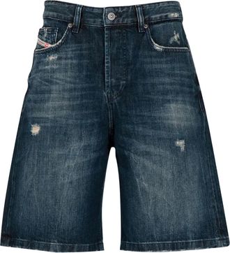 Diesel De-Sire Short - Dames - Denim shorts - Blauw - W29 - Katoen - Korte Broeken