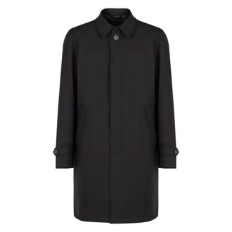 Herno Single-Breasted Coats, male, Blue, Size: 2XL Stylish Fabric Jacket with Pockets