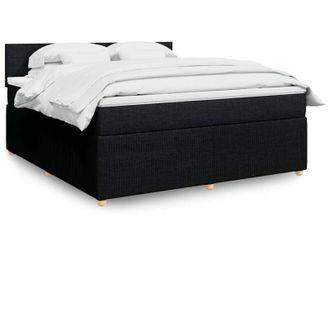 vidaXL Vidaxl - Cama Box Spring Con Colch&oacute;n Tela Negro 180x200 Cm