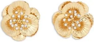 Saachi Crystal Flower Earrings in Gold at Nordstrom Rack