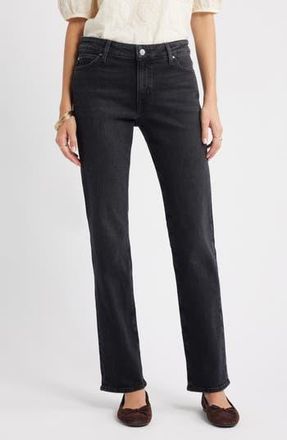Treasure & Bond Mid Rise Straight Leg Jeans in Black Wash at Nordstrom Rack, Size 25