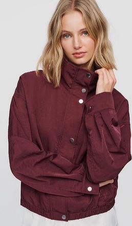 Pilcro Cohen Nylon Funnel Neck Bomber Jacket