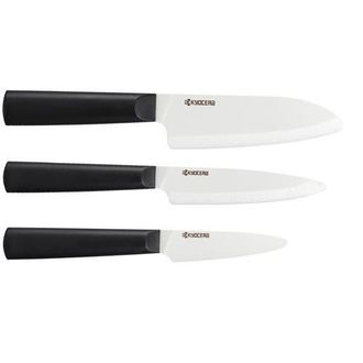 Kyocera INNOVATIONwhite 3 Piece Ceramic Knife Set in Black at Nordstrom