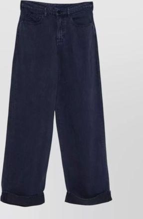 Emporio Armani linen blend trousers cuffed hem five pockets